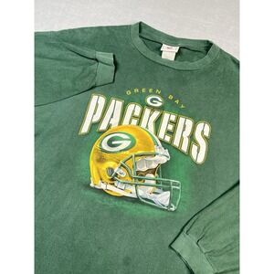 vintage 90s‎ Green Bay Packers Crewneck LongSleeve Helmet Pro Player NFL Large
